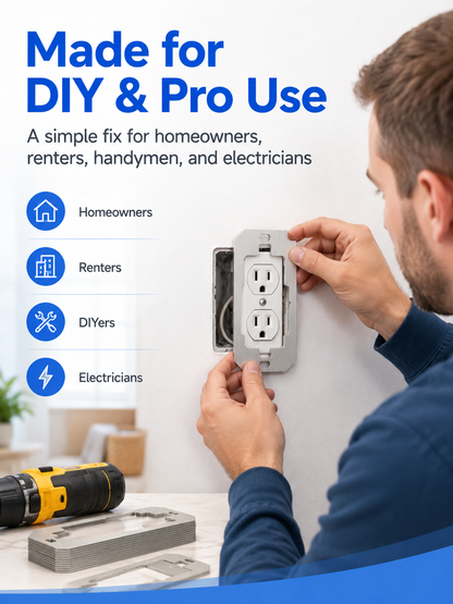 🛠 Outlet Repair Spacers – Easy Fix for Loose, Crooked & Recessed Outlets