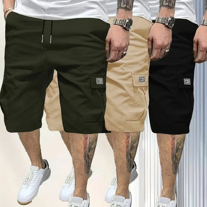 🔥🔥Customer Favorite Men's Shorts Set Khaki Black & Green Slanted Pockets