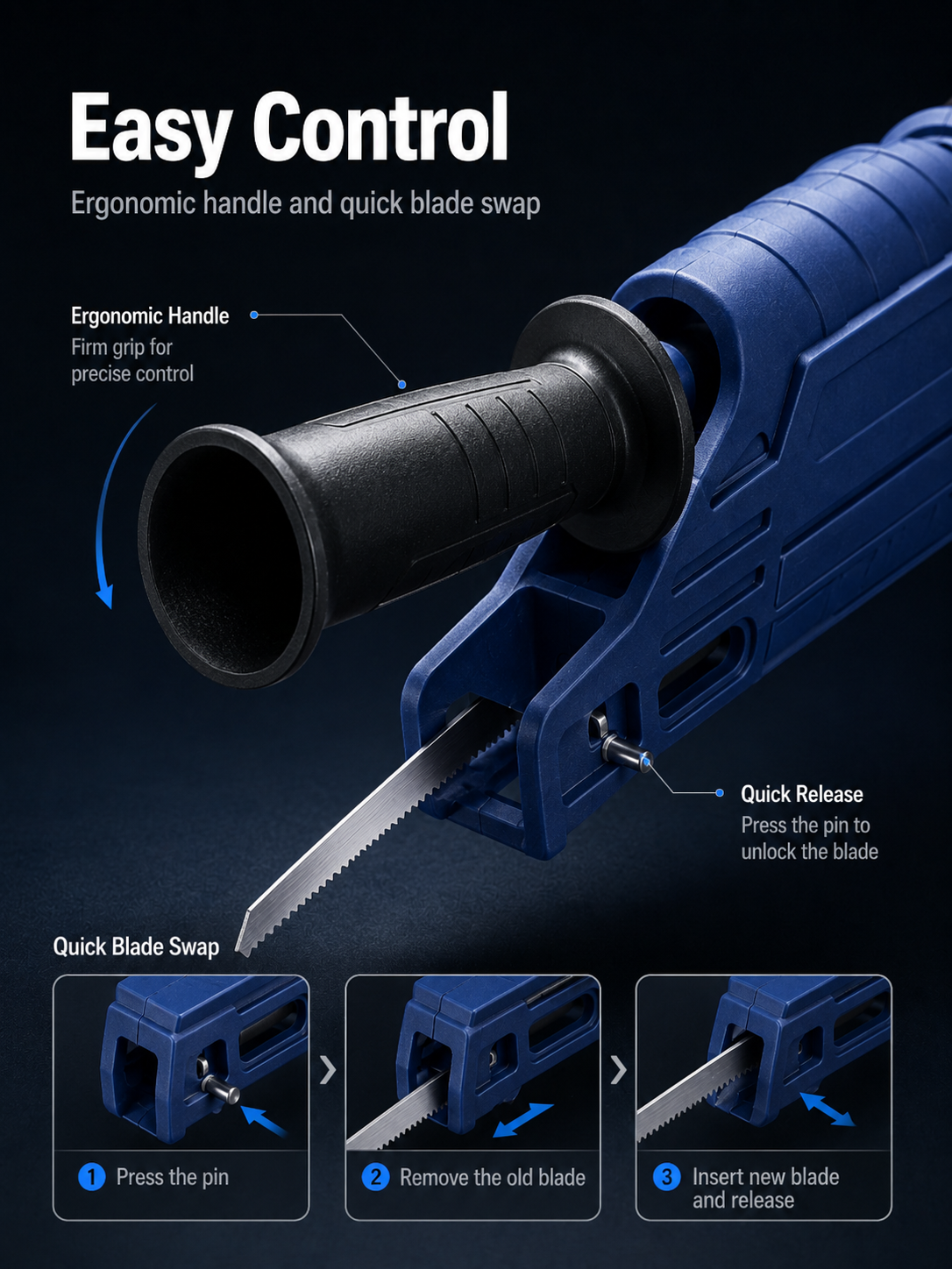 Drill to Reciprocating Saw Adapter, Electric Drill Conversion Attachment with 5 Saw Blades
