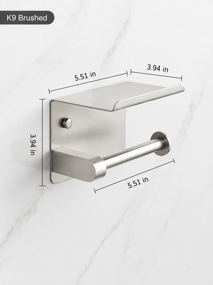 🧻 2pack -2-in-1 Toilet Paper Holder with Shelf – Space-Saving Bathroom Organizer