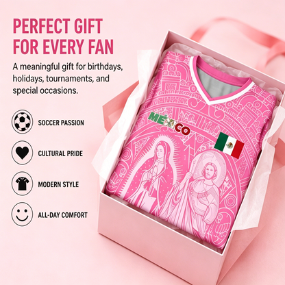 ⚡️Flash Sale｜Men's Light Pink Virgencita & San Juditas Mexico 2026 Soccer Jersey