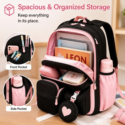 🔥Girl Backpack, Spacious Bookbag, Durable Teens School Bag