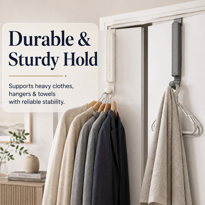Foldable Over-The-Door Clothes Rack 🚪✨ - No Drilling Space Saver