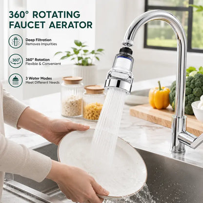 🚰360° Rotating Faucet Filter Attachment — 6-Layer Purification & 3 Water Flow Modes