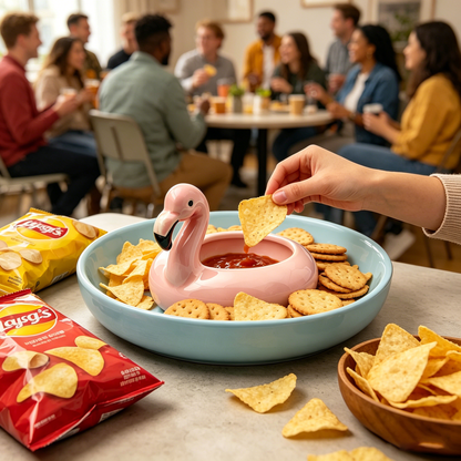 Flamingo Pool Float Chip and Dip Platter
