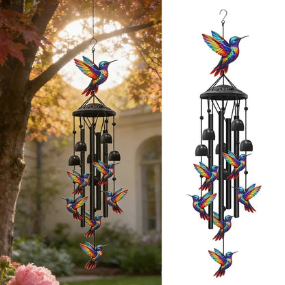 🔥Juneteenth 49 OFF-🐦Vintage Colorful Hummingbird Wind Chime with Metal Tubes and Bells