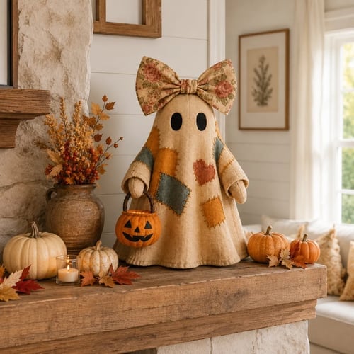 🔥🎁【Halloween Gifts】Lighted Vintage Patchwork Ghost