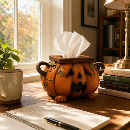 🎃 Pumpkin Halloween Tissue Box Cover-Turn Your Everyday Tissue Box Into A Spooky Fall Decoration