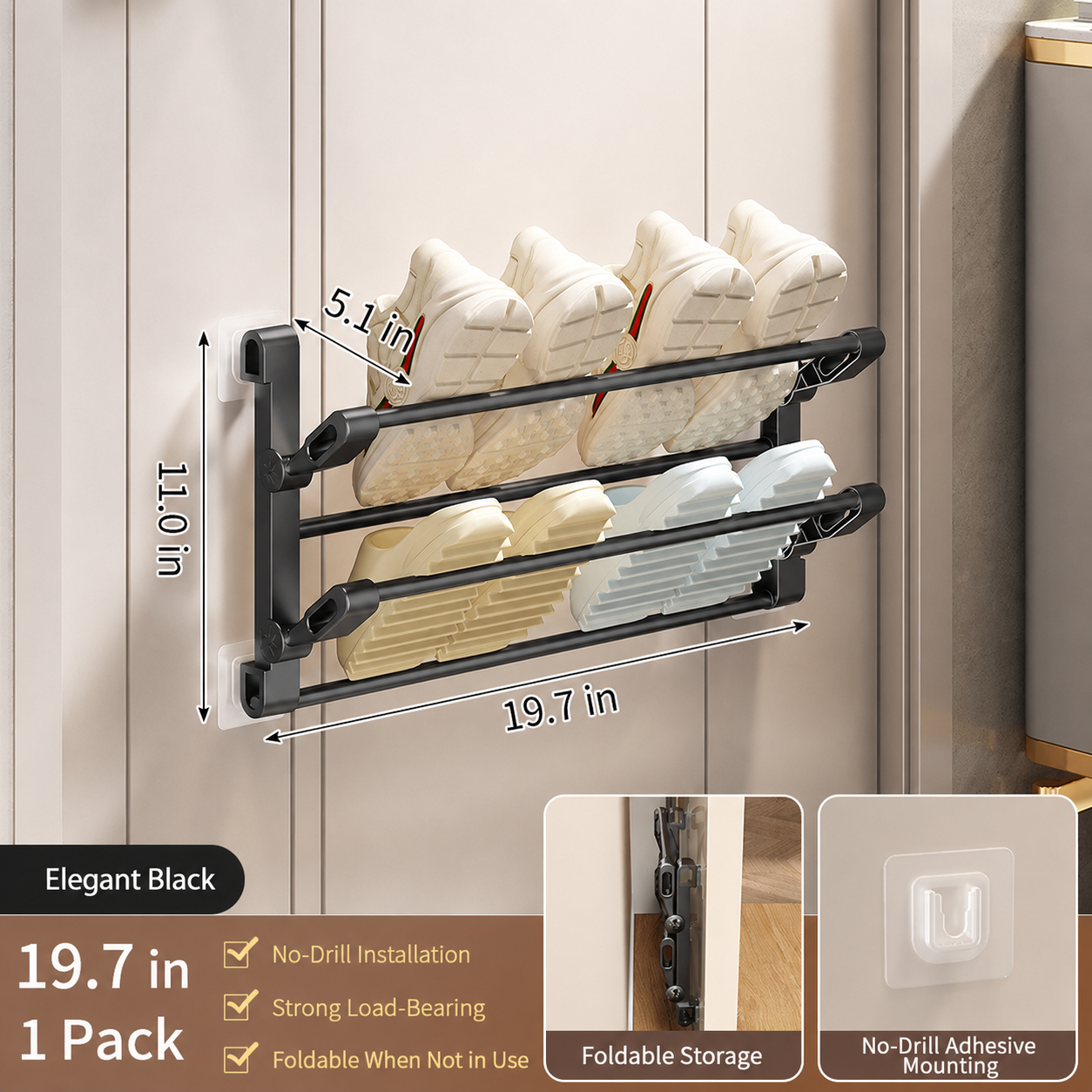⚡️Hot Sale｜1K+ Sold Today｜Foldable Drill-Free Shoe Rack