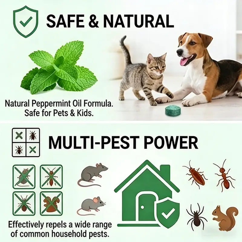 🐀 49% OFF NOW!⚡🟢Natural Peppermint Rodent Repellent Tablets