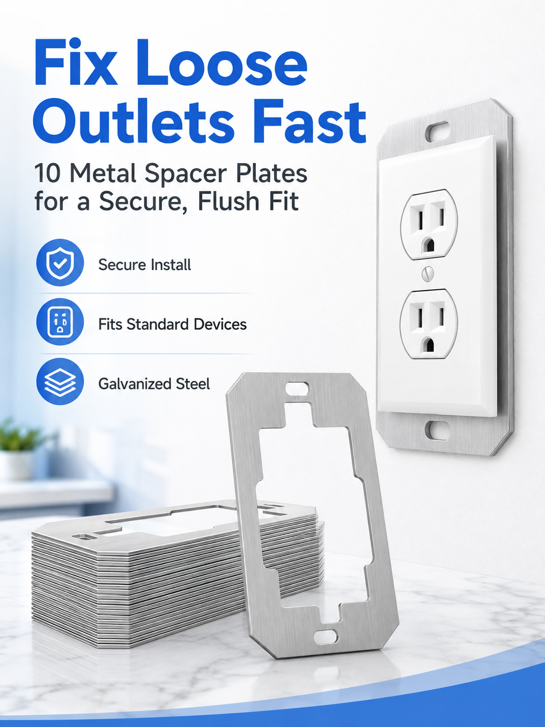 🛠 Outlet Repair Spacers – Easy Fix for Loose, Crooked & Recessed Outlets