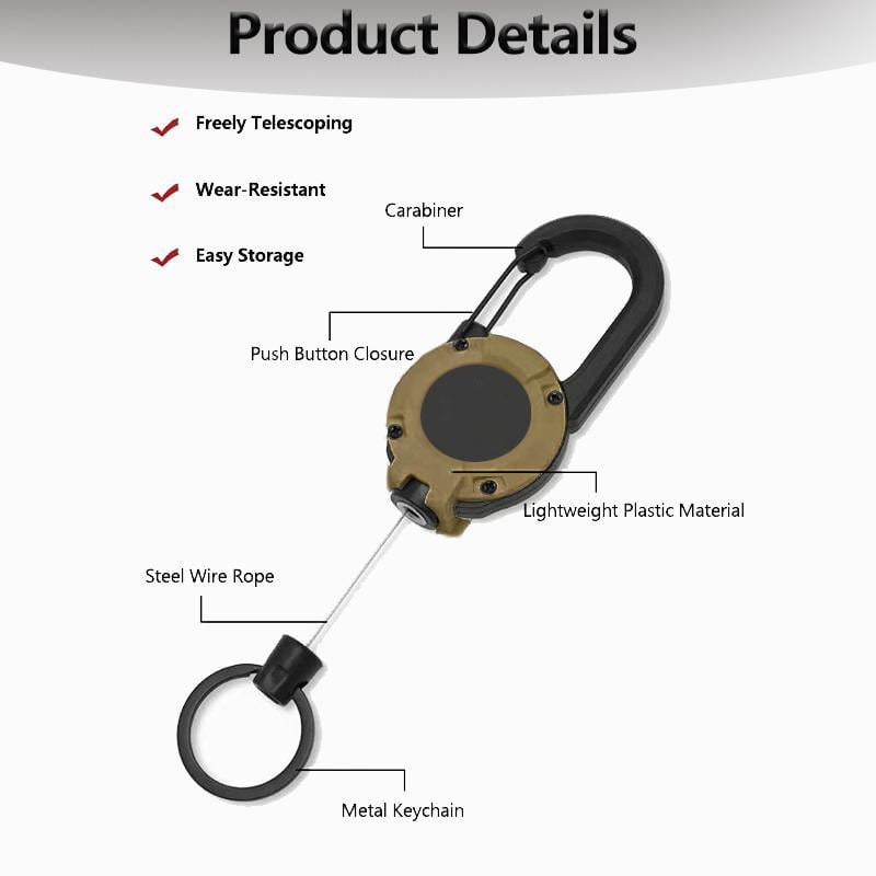 🔥[Buy 1 Get 1 Free]3 In 1 new multifunctional Retractable Pull Reel Carabiner Keychain