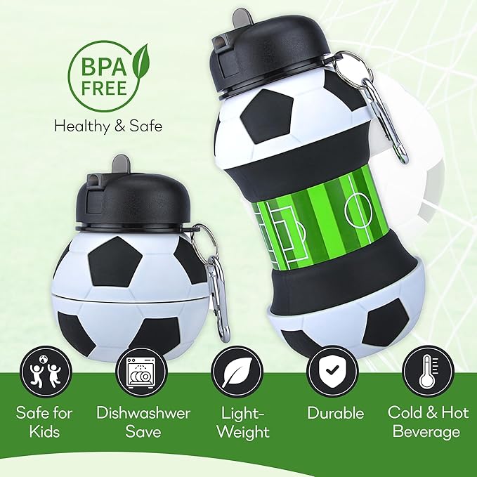 ⚽ Collapsible Soccer Sports Water Bottle