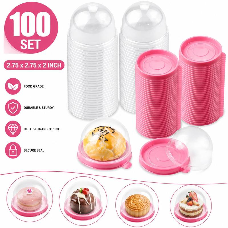 100 Pack Mini Dessert Containers with Dome Lids