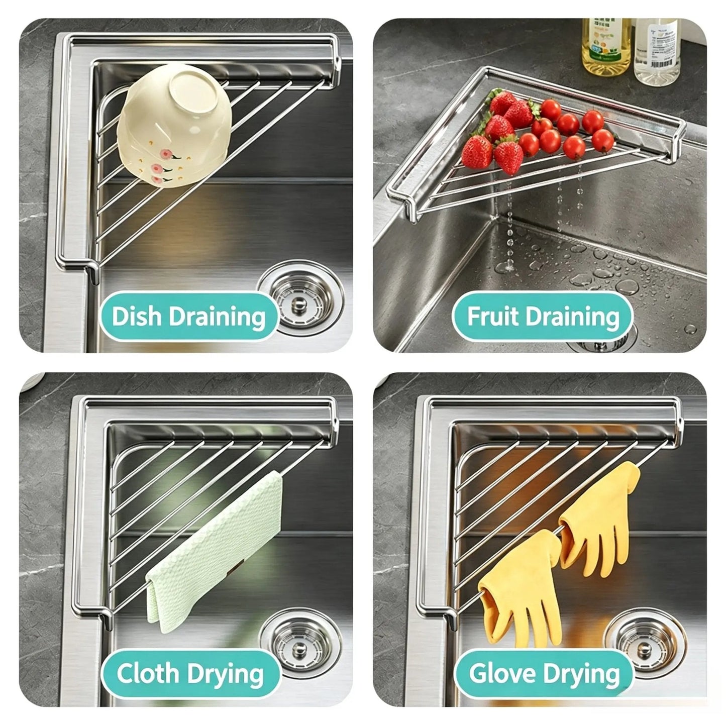 Corner Sink Draining Shelf