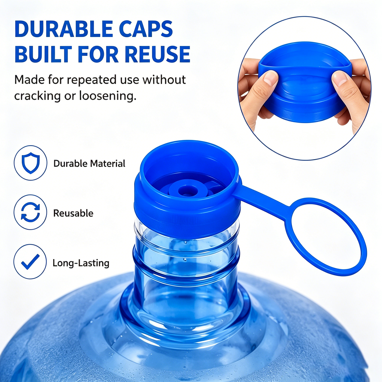Leak-Proof Water Jug Caps (4 Pack) – Fits 3 & 5 Gallon Bottles