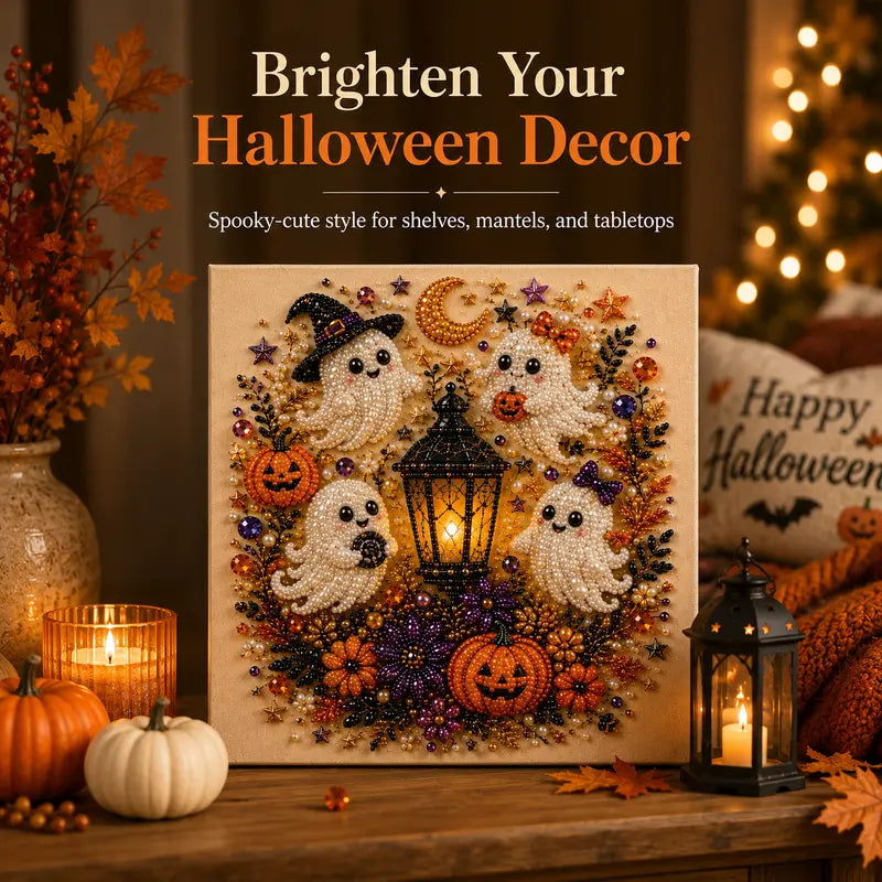 💥 Last Day 49% OFF – 👻✨ Halloween Pearl Art DIY Kit – Turn Tiny Pearls into Spooky-Cute Magic
