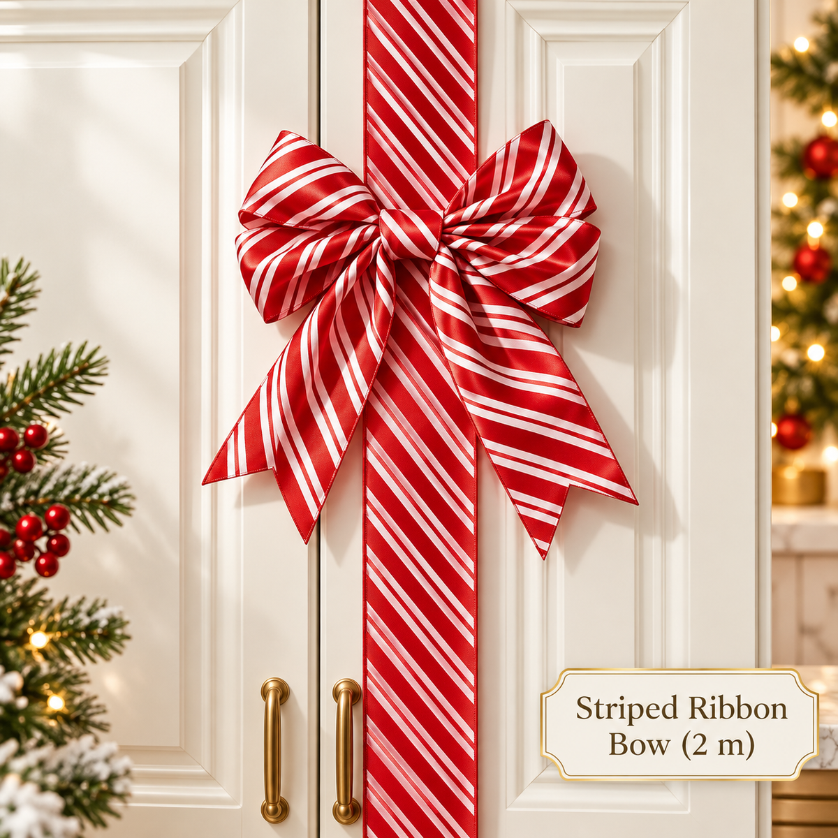 🎄 Christmas Cabinet Door Bow Wraps – Give Your Kitchen a Gift-Wrapped Look