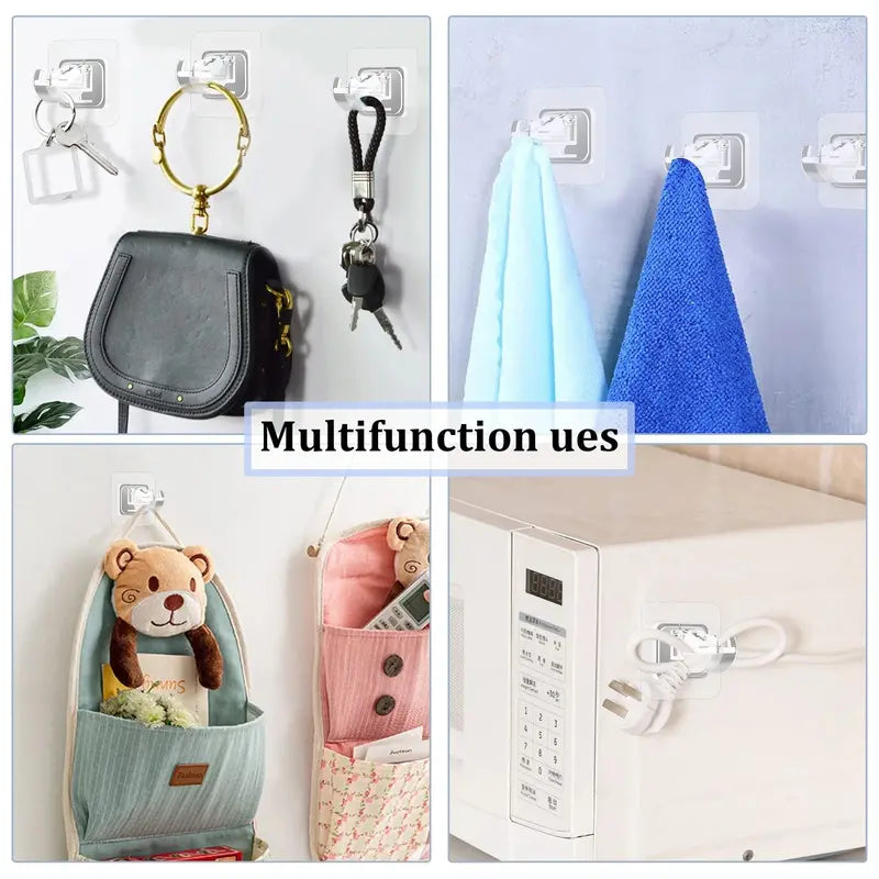 8PCS No-Drill Self-Adhesive Curtain Rod Brackets – Heavy Duty Wall Hooks for Curtain Rods, Damage-Free Installation