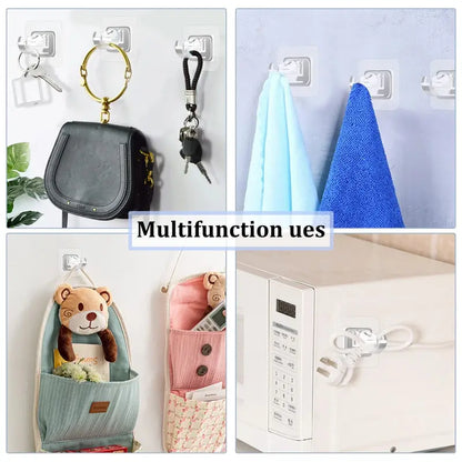 8PCS No-Drill Self-Adhesive Curtain Rod Brackets – Heavy Duty Wall Hooks for Curtain Rods, Damage-Free Installation