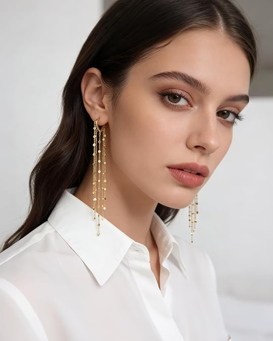 ✨14K Gold Plated Long Tassel Earrings for Women