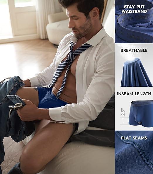6-Pack Men's Ultra-Soft Modal Boxer Briefs – Breathable Comfort & Stretch Fit