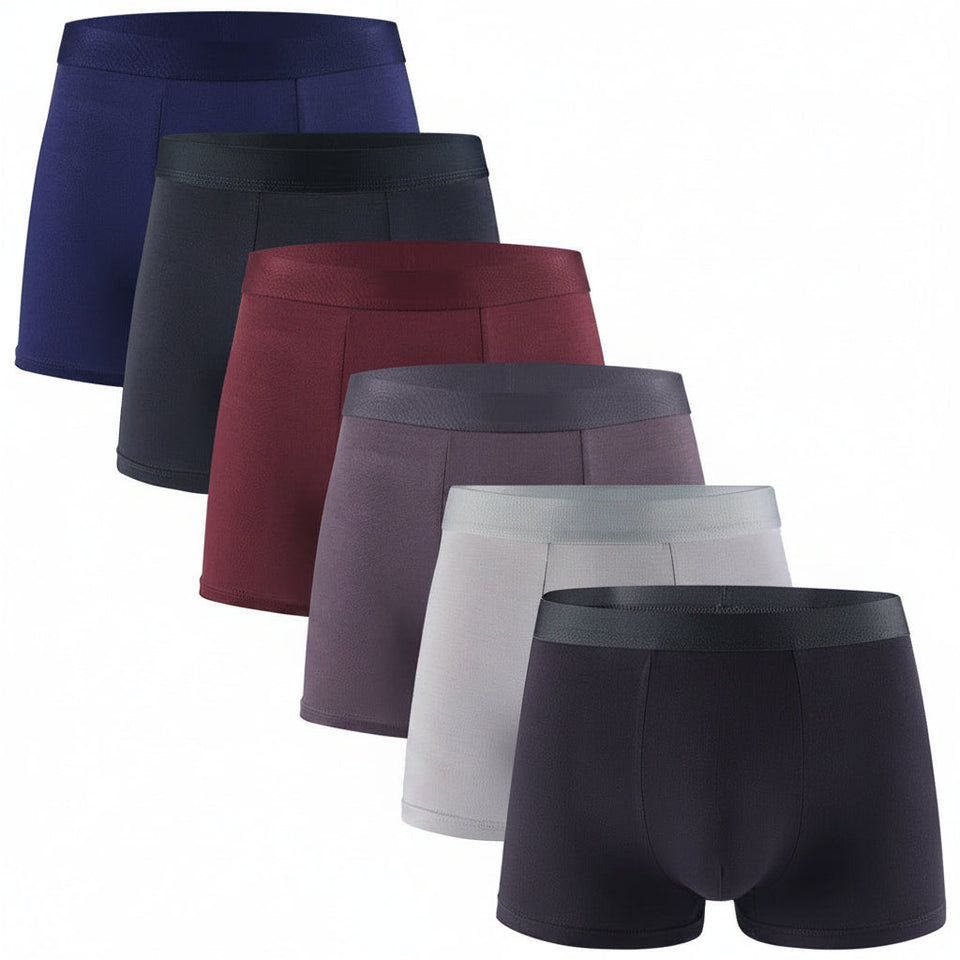6-Pack Men's Ultra-Soft Modal Boxer Briefs – Breathable Comfort & Stretch Fit