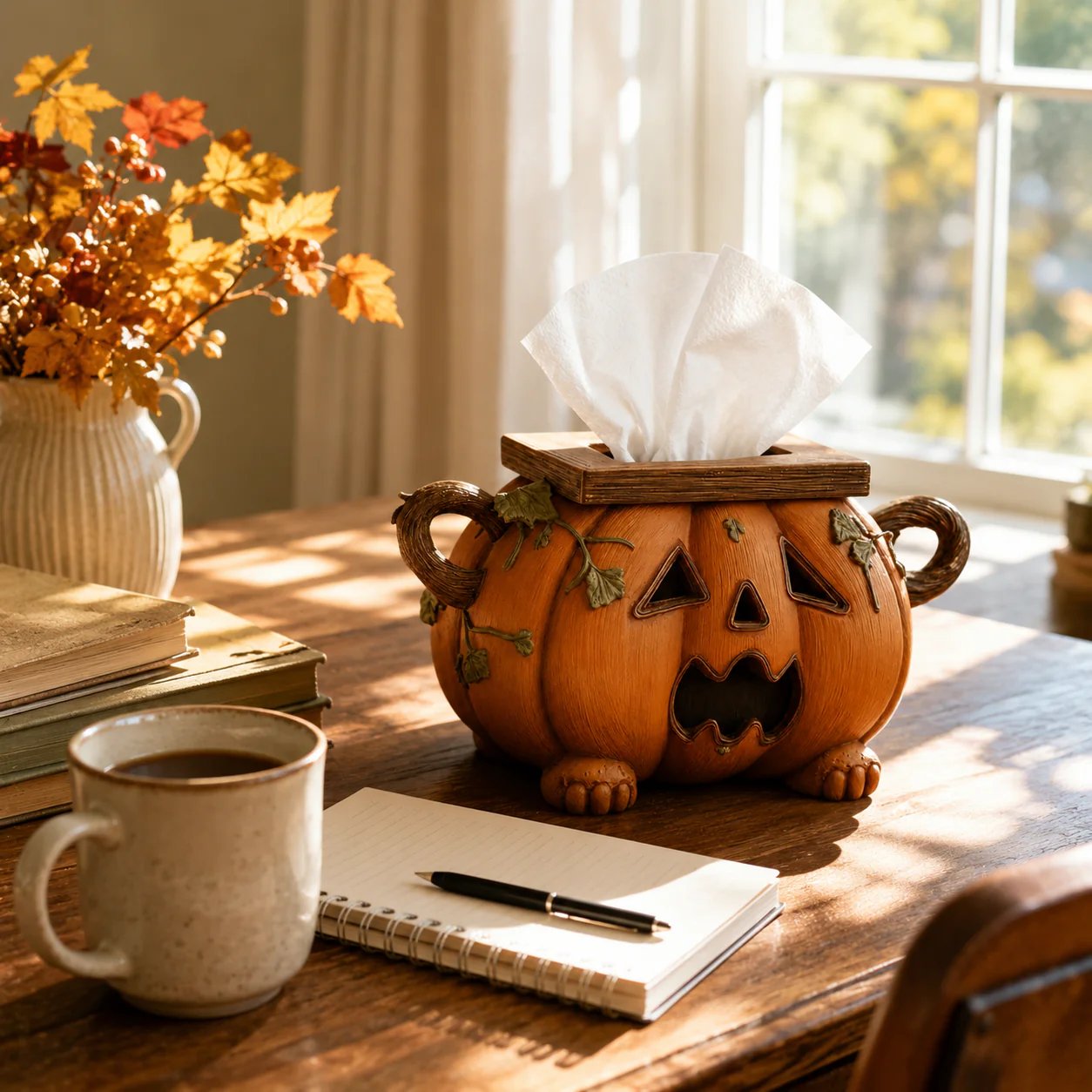 🎃 Pumpkin Halloween Tissue Box Cover-Turn Your Everyday Tissue Box Into A Spooky Fall Decoration