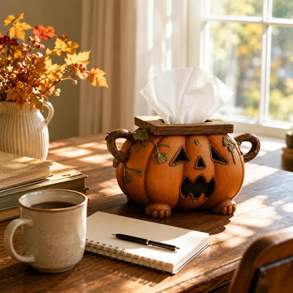 🎃 Pumpkin Halloween Tissue Box Cover-Turn Your Everyday Tissue Box Into A Spooky Fall Decoration