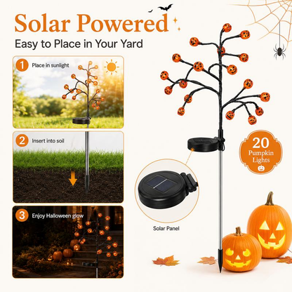 Halloween Garden Pumpkin Lantern - Solar Powered