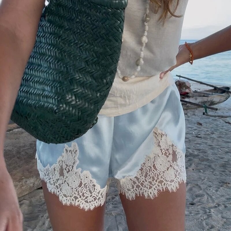 🔥Hot Sale 49% off❤️Satin Silk Lace Shorts for Women