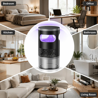 Indoor Insect Trap with Light and Suction Non Zapper Flying Bug Catcher for Mosquitoes Fruit Flies Gnats and Moths