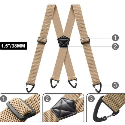 ⏰X Back Hidden Suspender 1.5 Inches Under Clothing Heavy Duty Work Suspenders for Men Women