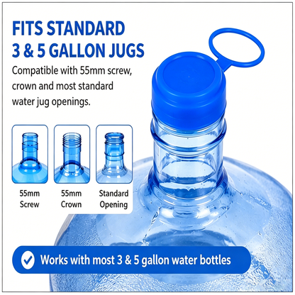 Leak-Proof Water Jug Caps (4 Pack) – Fits 3 & 5 Gallon Bottles