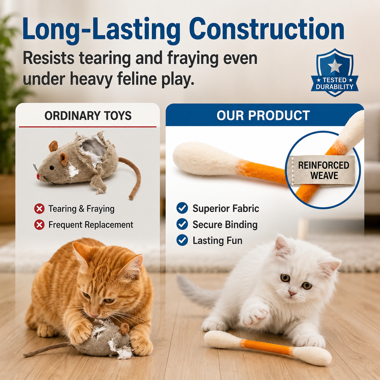 🔥 780K+ Sold | 🐈 Giant Q-Tip Cat Toy | Viral Cat Chew & Play Toy
