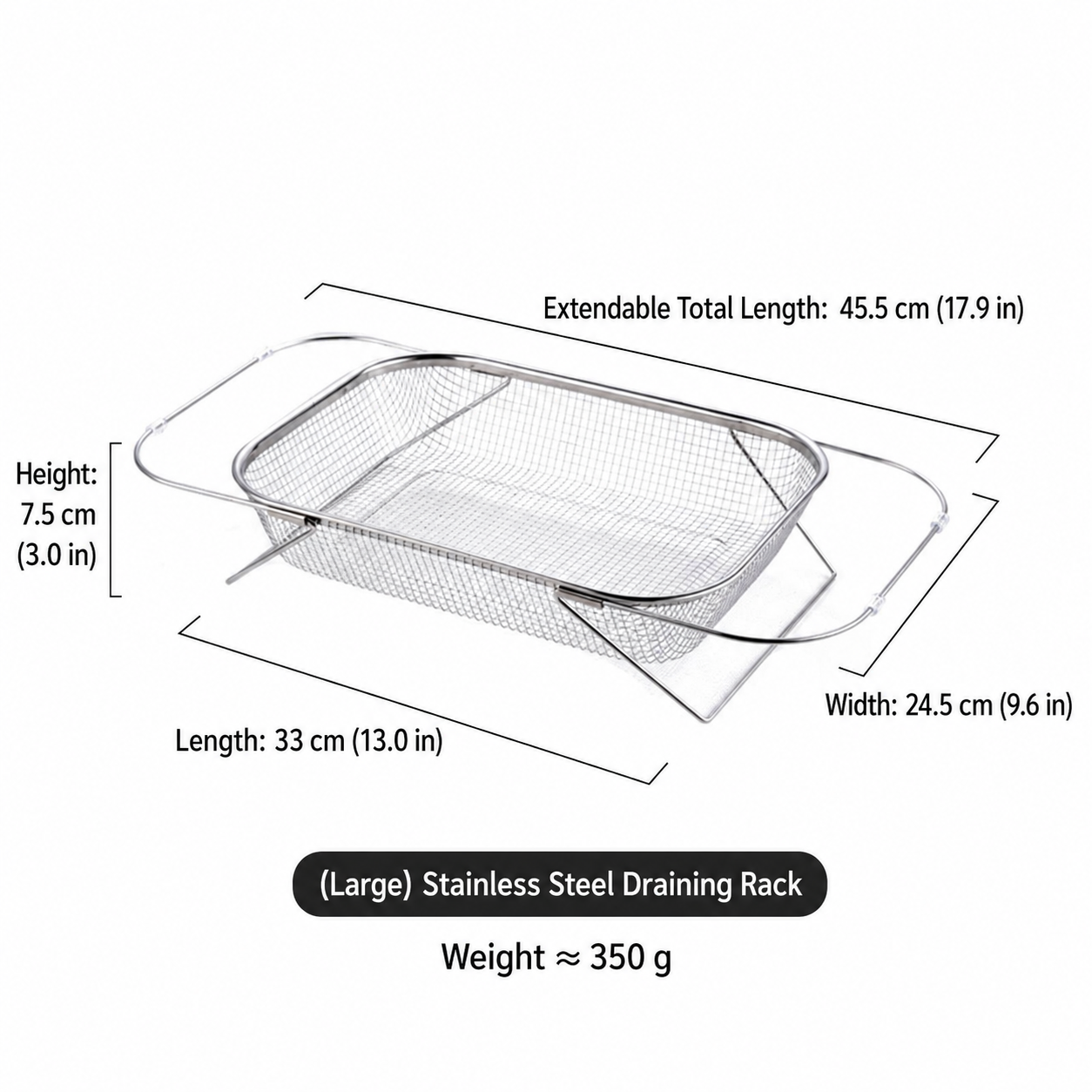 🍝 Expandable Over-the-Sink Fine Mesh Colande