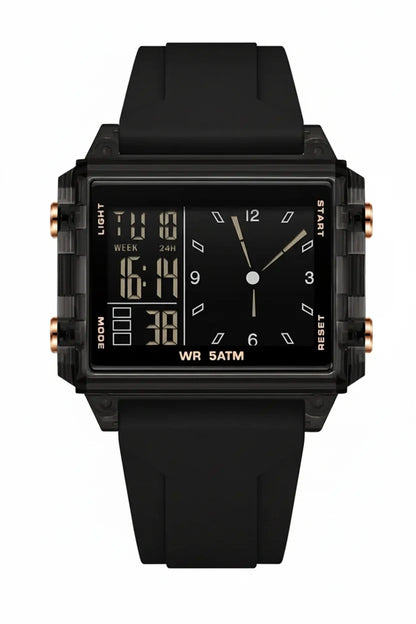 Analog-Digital Sport Watch – Waterproof, Luminous & Multi-Function