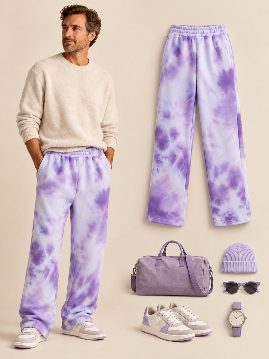 👖 Men's Wide-Leg Lounge Pants | Elastic Waist & Trendy Prints ✨