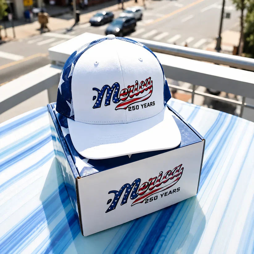 🇺🇸 ’Merica 250 Years Embroidered Mesh Back Trucker Hat