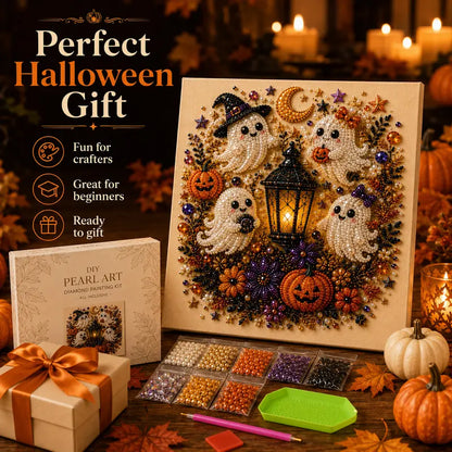 💥 Last Day 49% OFF – 👻✨ Halloween Pearl Art DIY Kit – Turn Tiny Pearls into Spooky-Cute Magic