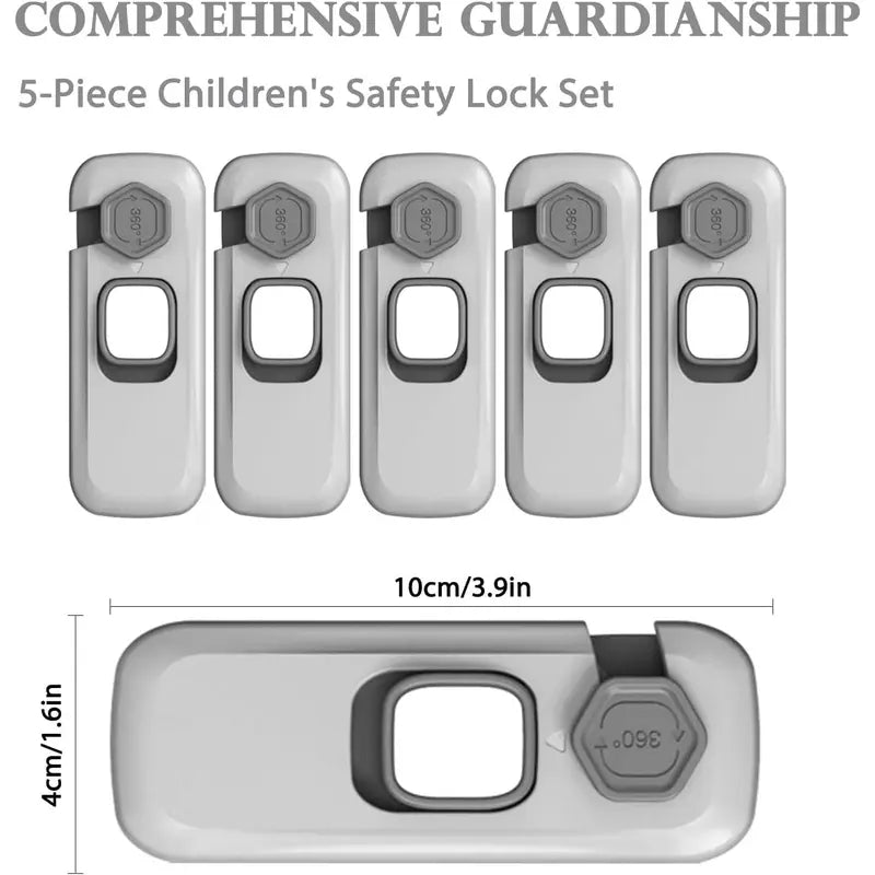 🔒 5-Pack Child Safety Locks – No Drill, Easy Install