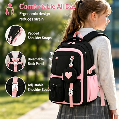 🔥Girl Backpack, Spacious Bookbag, Durable Teens School Bag