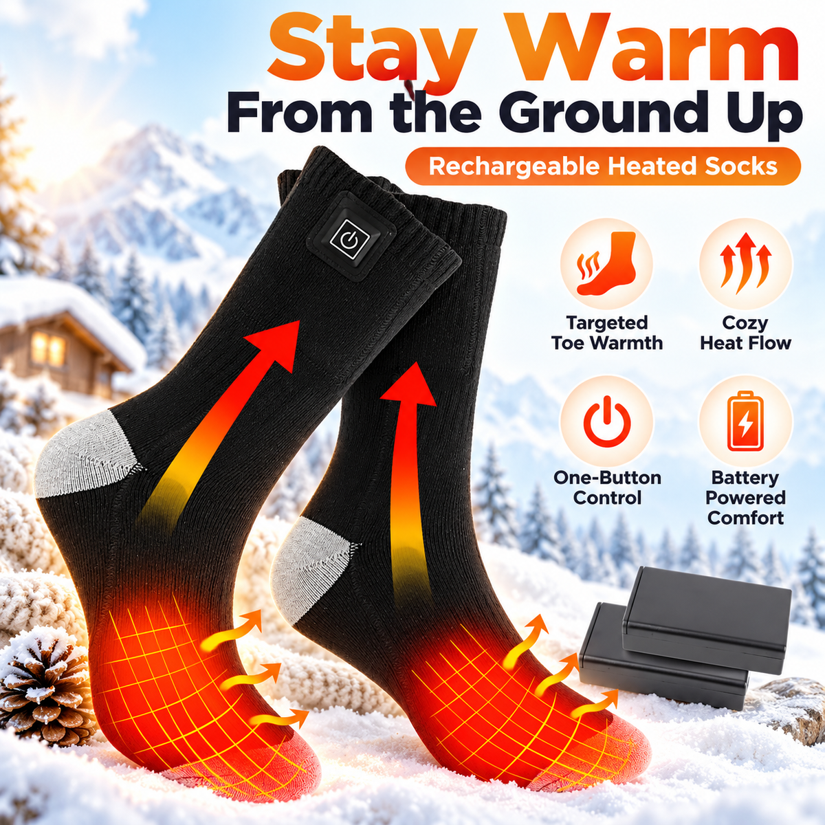 🔥🧦 WarmStep – Rechargeable Heated Socks for Winter & Outdoor Comfort