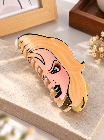 🎃 Halloween Style Deal – Double-Sided Horror Claw Hair Clips 💀 Bold Plastic Hair Accessories for Women & Men, Perfect for Spooky Season Looks ✨