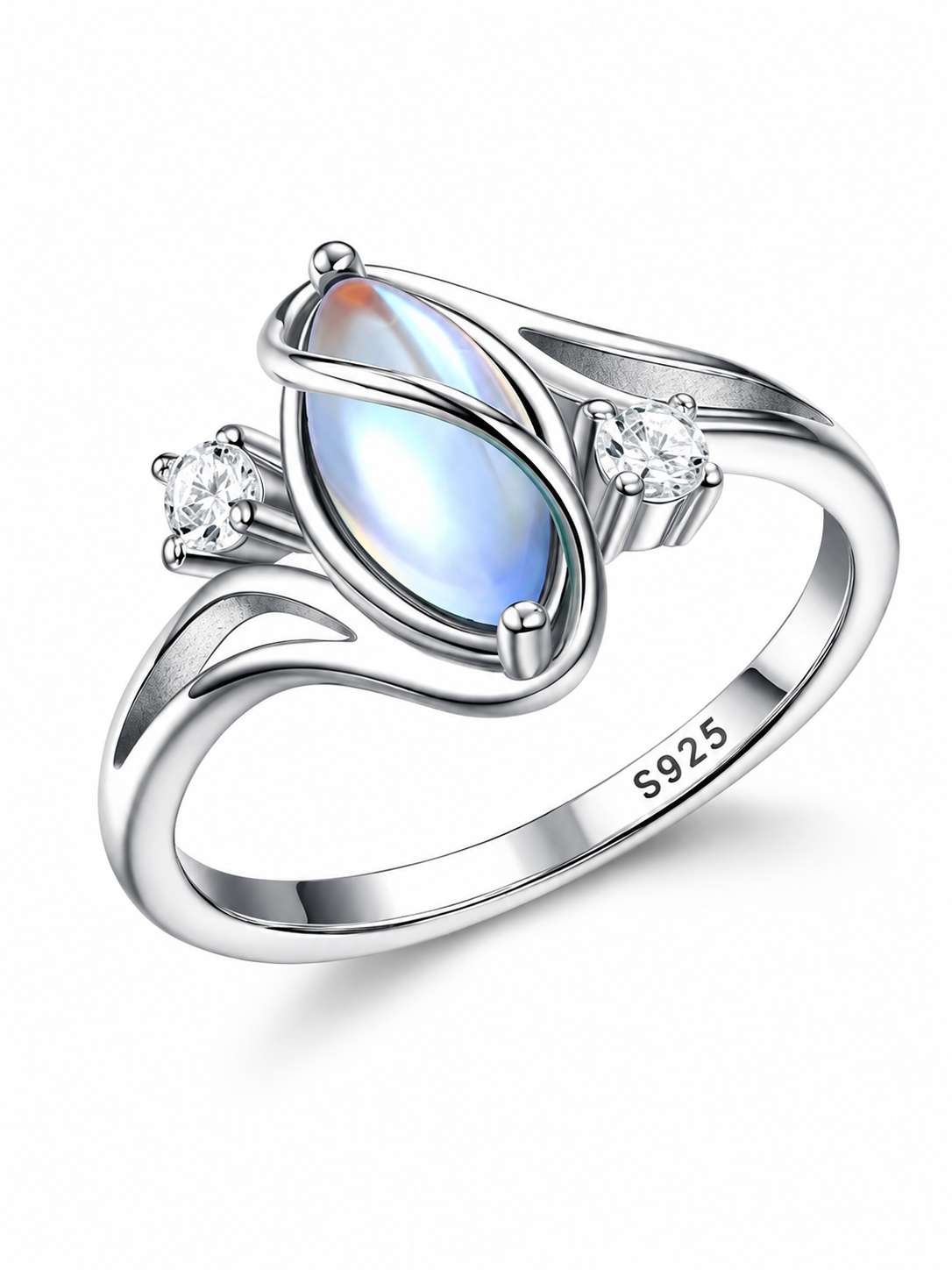 925 Silver Rainbow Moonstone Ring✨Jewelry Trend