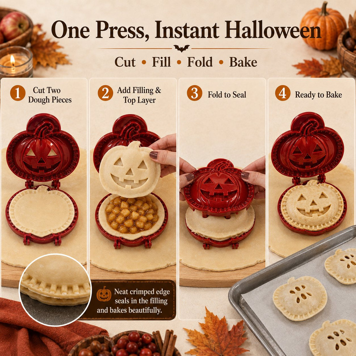 🎃  Halloween Mini Hand Pie Mold Set