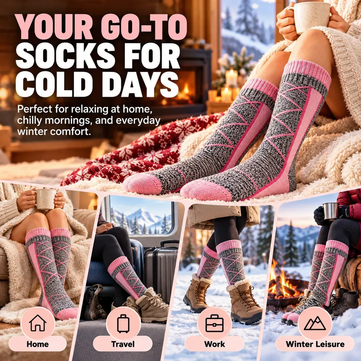 🔥 Rechargeable Heated Socks | 3 Heat Levels with Targeted Sole Warmth & 2 × 2200mAh Batteries ❄️