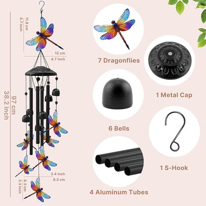 🔥Juneteenth 49 OFF-🐦Vintage Colorful Hummingbird Wind Chime with Metal Tubes and Bells