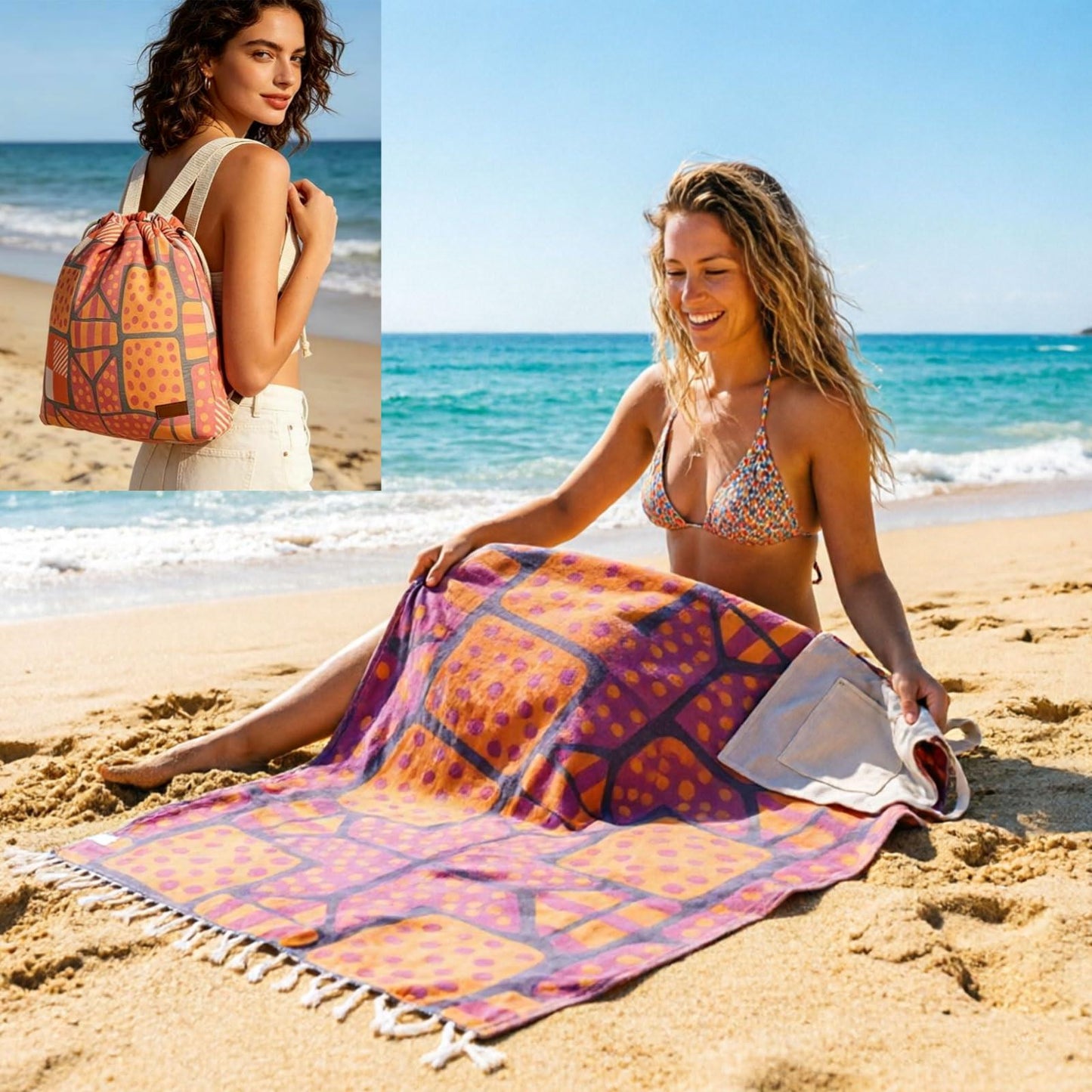 🏖️ 2-in-1 Beach Towel Backpack 🎒