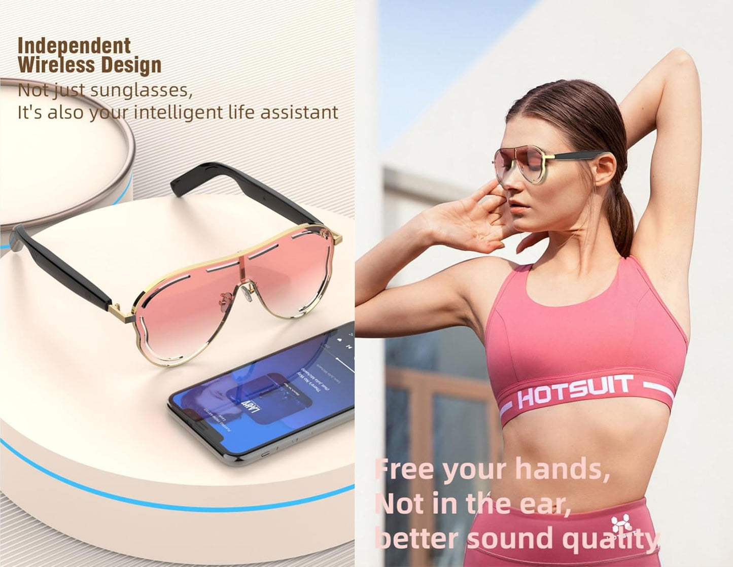 🕶️ Smart Bluetooth Sunglasses – Music & Style 🎵